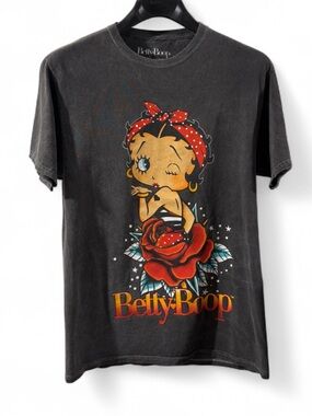 Betty Boop Roses Graphic T-shirt Size Men’s S/M